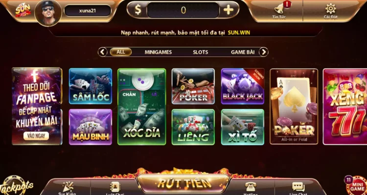 Sunwin live sở hữu kho game vô cùng đa dạng